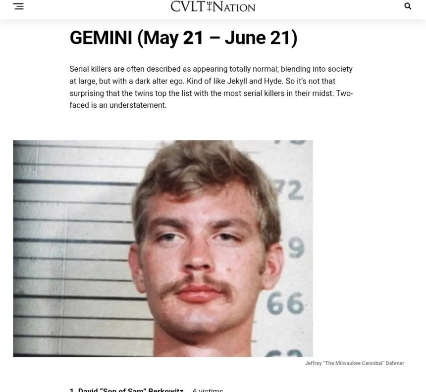 Zodiac Killers: What Signs Were Serial Killers Born Under?