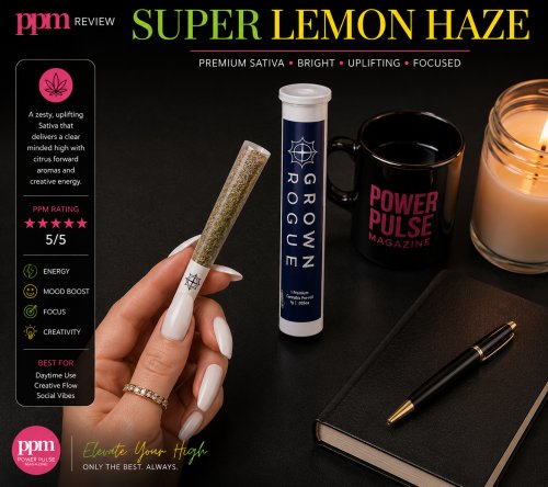 PPM Cannabis Review: Super Lemon Haze by Grown Rogue — A Citrus-Packed Sativa That Delivers Creative Energy